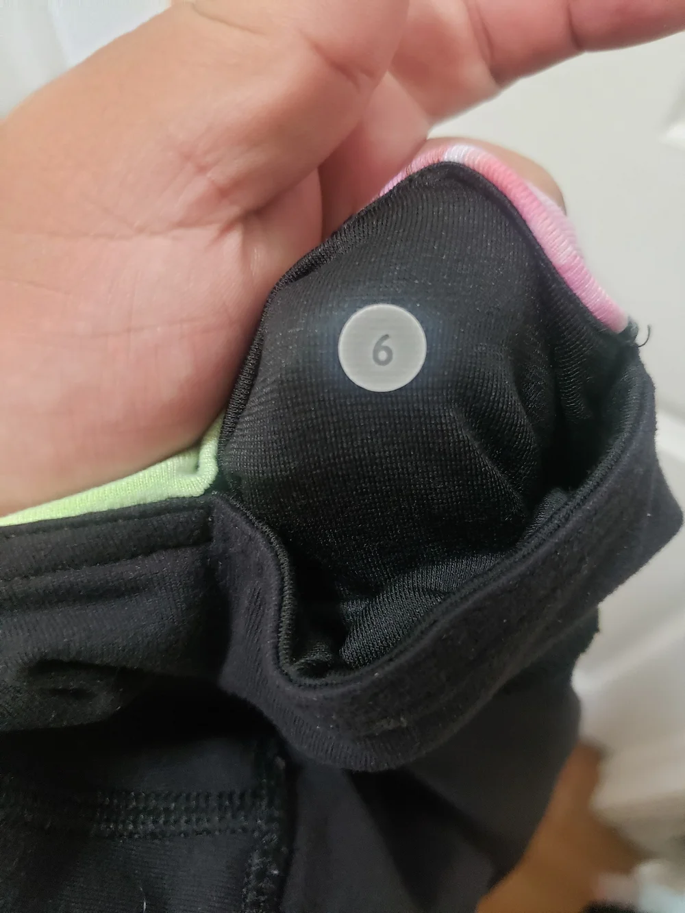 lululemon athletica Black Capri Leggings with Pink & Green Floral Waistband